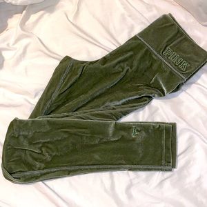 Green Velvet Victoria Secret Leggings
